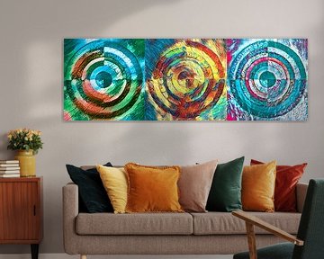 Triptyque de cercles superposés sur Rietje Bulthuis