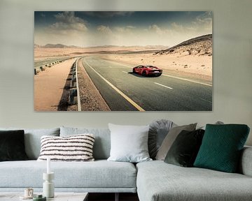 Lamborghini Aventador S Roadster vs. desert roads I von Dennis Wierenga