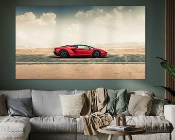 Lamborghini Aventador S Roadster vs. desert roads II van Dennis Wierenga