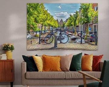 Colorful Cityscape of Haarlem by Hilda Weges