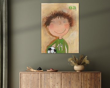 Voetbal Jonge - Schilderij voor Kinderen van Sonja Mengkowski