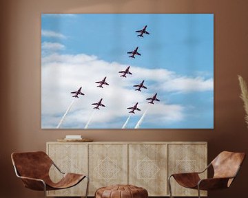 Red Arrows in perfecte formatie van Wim Stolwerk