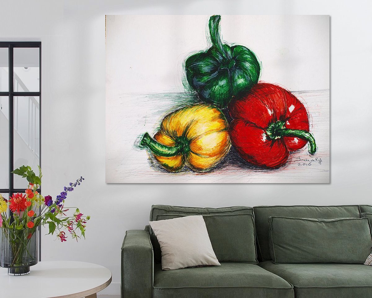 Voorbeeld van het werk in een kamer