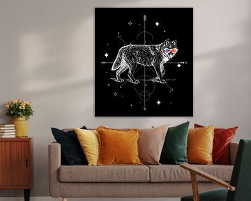 Cooler Wolf mit Sonnenbrille van Poster Art Shop