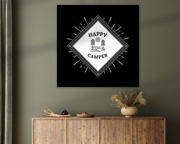 Happy Camper Camping Camping Tent Gift Tent Gift van Poster Art Shop