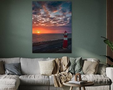 Westkapelle lighthouse sunset 4 by Andy Troy