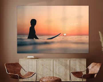 Surfen im Sonnenuntergang, Domburg von Andy Troy