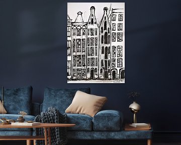 Amsterdamse huizen. van Ineke de Rijk