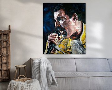 Freddie Mercury schilderij van Jos Hoppenbrouwers