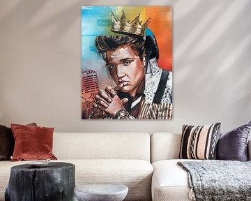 Elvis Presley 'the King' schilderij van Jos Hoppenbrouwers