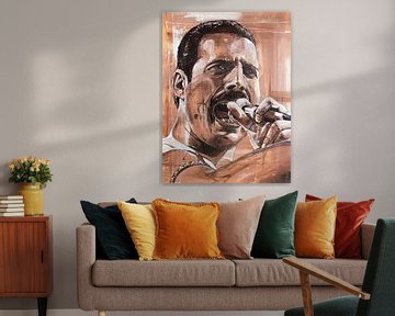 Freddie Mercury malerei von Jos Hoppenbrouwers