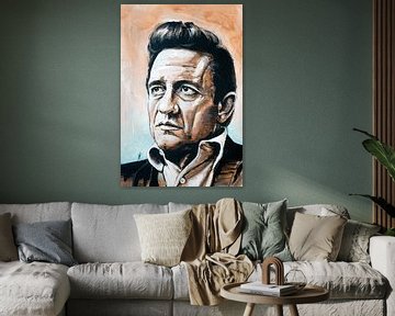 Johnny Cash malerei von Jos Hoppenbrouwers