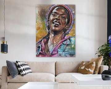Lauryn Hill schilderij van Jos Hoppenbrouwers
