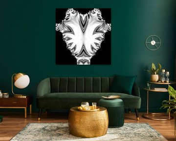 White Abstract heart van Nicky`s Prints