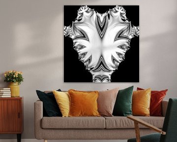 White Abstract heart von Nicky`s Prints