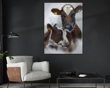 Painting Cows Cozy II by Alies werk
