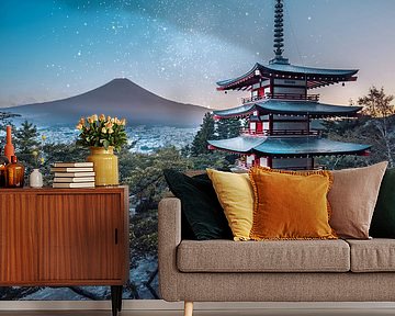 Chureito Pagoda at Mount Fuji by Cuno de Bruin