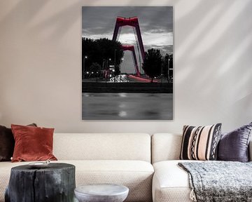 Willemsbrug Rotterdam zwart-wit-rood van Edwin Muller