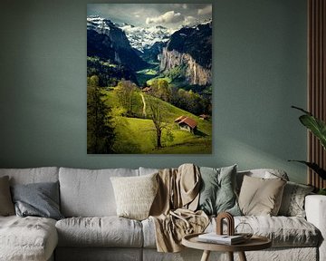 Der Blick von Wengen auf Lauterbrunnen von Niels Tichelaar