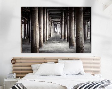 Pillars in the sea under the Santa Monica Pier California United States by Retinas Fotografie