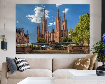 Marktsäule und Marktkirche, Wiesbaden by Christian Müringer