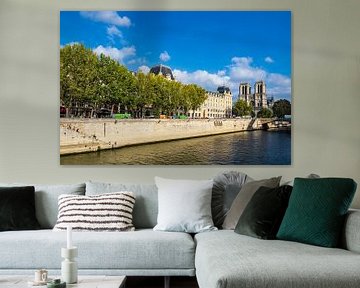 View over the river Seine in Paris, France by Rico Ködder