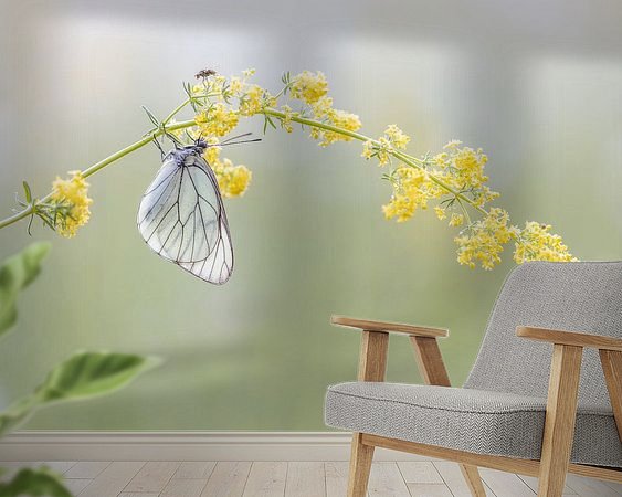 Voorbeeld van het werk in een kamer