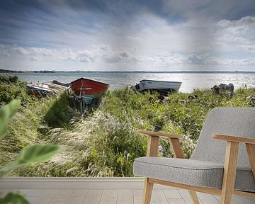 Boote am Strand von Aerö van Matthias Nolde