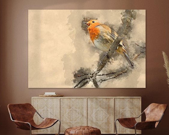 Voorbeeld van het werk in een kamer