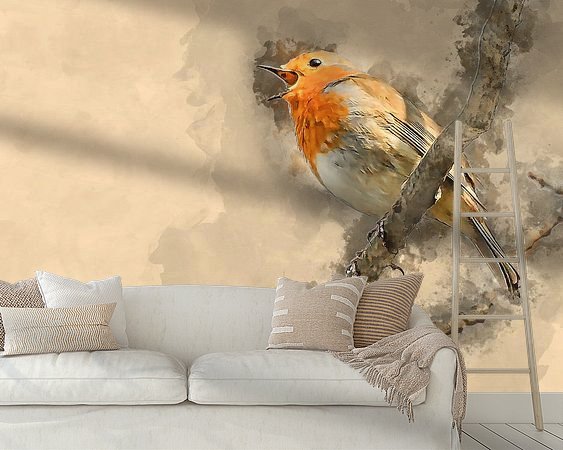 Voorbeeld van het werk in een kamer