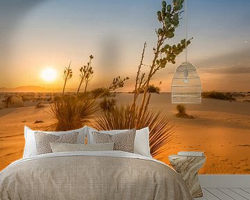 Zonsondergang over White Sands National Monument van Melanie Viola