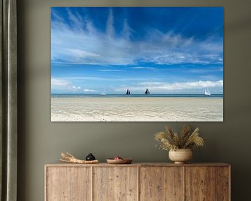 Blauer Himmel über dem Wattenmeer bei Vlieland von Gerrit Alink