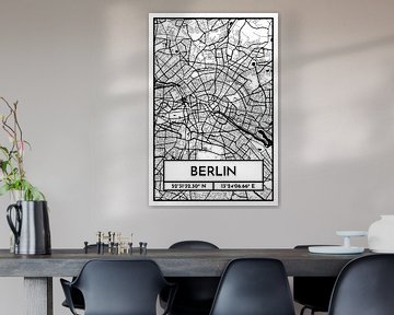 Berlin – City Map Design Stadtplan Karte (Retro)
