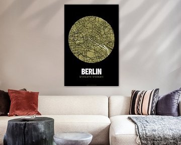 Berlin - Conception du plan de la ville Plan de la ville (Grunge) sur ViaMapia