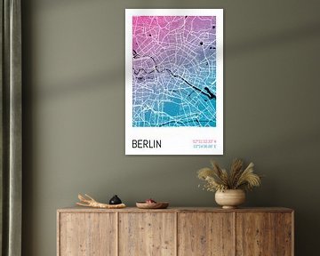 Berlijn - Stadsplattegrondontwerp Stadsplattegrond (kleurverloop) van ViaMapia