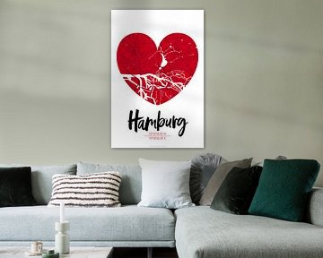 Hamburg - City Map Design City Map (heart)