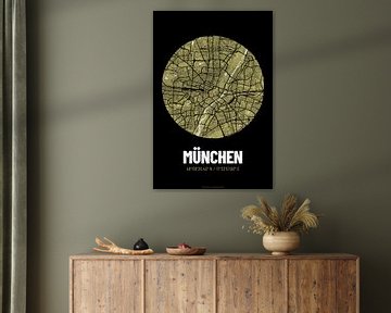 München - Stadsplattegrond ontwerp stadsplattegrond (Grunge)
