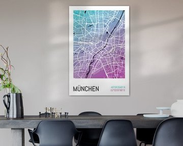 München - Stadsplattegrondontwerp Stadsplattegrond (hellingshoek) van ViaMapia