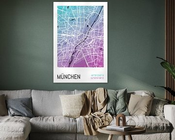 München - Stadsplattegrondontwerp Stadsplattegrond (hellingshoek)