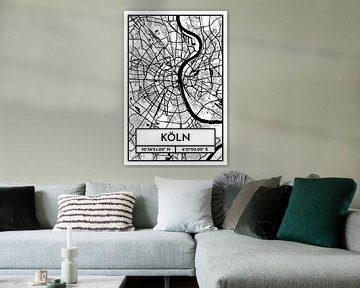 Keulen - Stadsplattegrondontwerp Stadsplattegrond (Retro) van ViaMapia