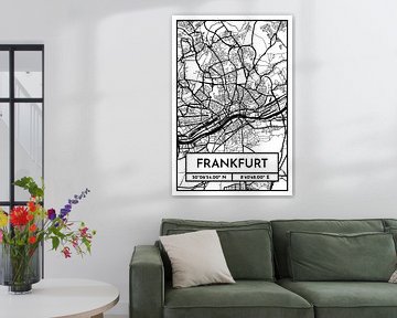Frankfurt - Stadsplattegrondontwerp Stadsplattegrond (Retro)