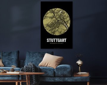 Stuttgart – City Map Design Stadtplan Karte (Grunge) von ViaMapia