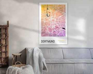 Dortmund - Stadsplattegrondontwerp Stadsplattegrond (kleurverloop)