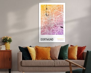 Dortmund – City Map Design Stadtplan Karte (Farbverlauf)