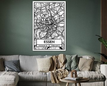 Essen - Stadsplattegrondontwerp Stadsplattegrond (Retro)
