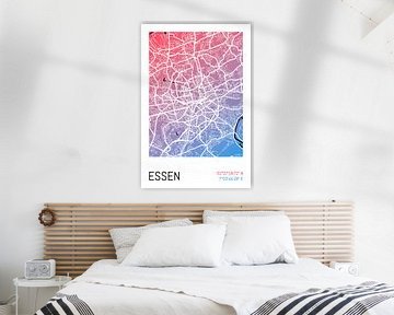 Essen – City Map Design Stadtplan Karte (Farbverlauf)