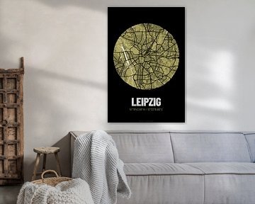 Leipzig - City Map Design City Map (Grunge) by ViaMapia