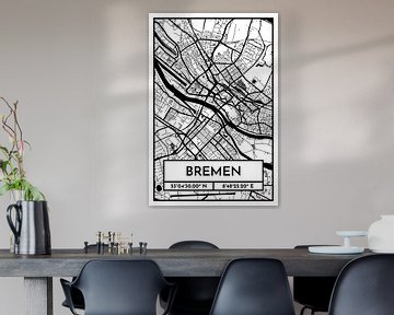 Bremen – City Map Design Stadtplan Karte (Retro) von ViaMapia