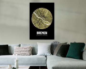 Bremen - Stadsplattegrondontwerp Stadsplattegrond (Grunge) van ViaMapia