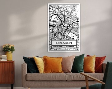 Dresden – City Map Design Stadtplan Karte (Retro) von ViaMapia